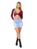 Women's ripped loose and slim denim skirt