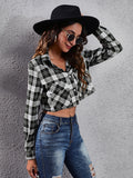 Women's fashion Plaid zebra pattern long sleeve short cardigan thin coat