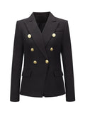 Women's fashion short double-breasted blazer