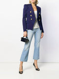 Women's fashion short double-breasted blazer