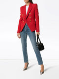 Women's fashion short double-breasted blazer