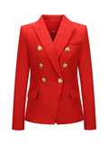 Women's fashion short double-breasted blazer