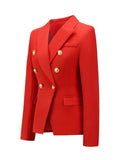 Women's fashion short double-breasted blazer