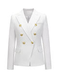 Women's fashion short double-breasted blazer