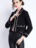 Women's long-sleeved suit collar collision color small fragrant wind jacket