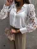 Spring and summer new hot selling women's color lace stitching shirt shirt for women