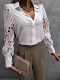 Spring and summer new hot selling women's color lace stitching shirt shirt for women