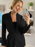 New Women's Solid Color Double Pocket Blazer