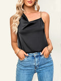 Women's Satin Fashion Swing Neck Asymmetrical Camisole Top