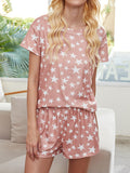 Casual print tie-dye gradient star pajamas short-sleeved homewear set