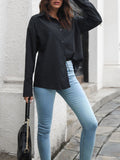 Solid color long-sleeved shirt J simple casual all-match top