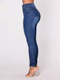 Women's Solid Color Slim High Stretch Denim Pencil Pants