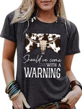 Women's Casual Short Sleeve Tops Highland Cow Western Cowboy Vintage Athletic T-Shirt