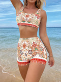 Women's Ethnic Print Two-Piece Swimsuit Set