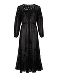 Women's chiffon stitching lace long coat sun protection shirt blouse