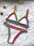 New Black Gold Bikini Handwoven Colorful One-Piece Swimsuit