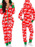 Women's elk print one-piece home wear pajamas