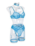 New Fashion Sexy Underwear Mesh Comfortable Slimming Gathering Steel Ring Four-piece Set