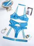 New Fashion Sexy Underwear Mesh Comfortable Slimming Gathering Steel Ring Four-piece Set