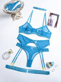 New Fashion Sexy Underwear Mesh Comfortable Slimming Gathering Steel Ring Four-piece Set