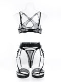 Sultry self-designed woven lingerie set with slight elasticity