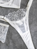 Elegant Floral Lace Woven Lingerie Set