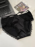 Lace Trim Self Design Women's Panties