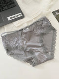 Lace Trim Self Design Women's Panties