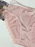 Lace Trim Self Design Women's Panties