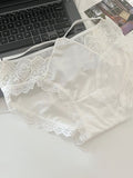 Lace Trim Self Design Women's Panties