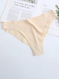 Lace Trim Knit Seamless Panties