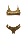 New reflective gold and silver one-piece swimsuits and split swimsuits