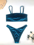 Women's split gold velvet sexy high waist bikini