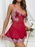 New women's sexy lingerie V-neck backless sexy lace suspender nightdress set