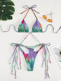 Women's new bikini gradient hollow fringed one-piece swimsuit