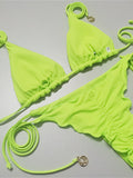 New sequined bikini triangle strap multi-color swimsuit