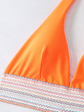 High Waist Swimsuit Color Block Web Sexy Push Up Bikini