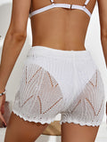 New crocheted hollow beach pants drawstring shorts