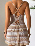 Sexy dress striped backless resort style suspender swimsuit cover skirt