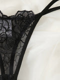 New temptation three-point thin hollow bra sexy underwear set