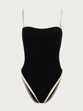 Women's Fashion Bikini New Women's Contrast Color Spliced One-piece Swimsuit