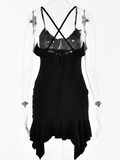 Suspender V-neck dress fashion new sexy hot girl high waist backpack hip skirt