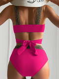 Women's bikini two-piece tight swimsuit sexy cross backless bikini