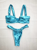 Fashion Sexy Women's Solid Color Smooth Bikini Set