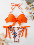 Women's Fashion Two-tone Printed Bikini