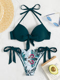 Women's Fashion Two-tone Printed Bikini