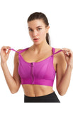 Women's Adjustable Front Zip Sports Bra