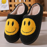 Colorful smiley face pattern cotton slippers indoor home plush warm slippers